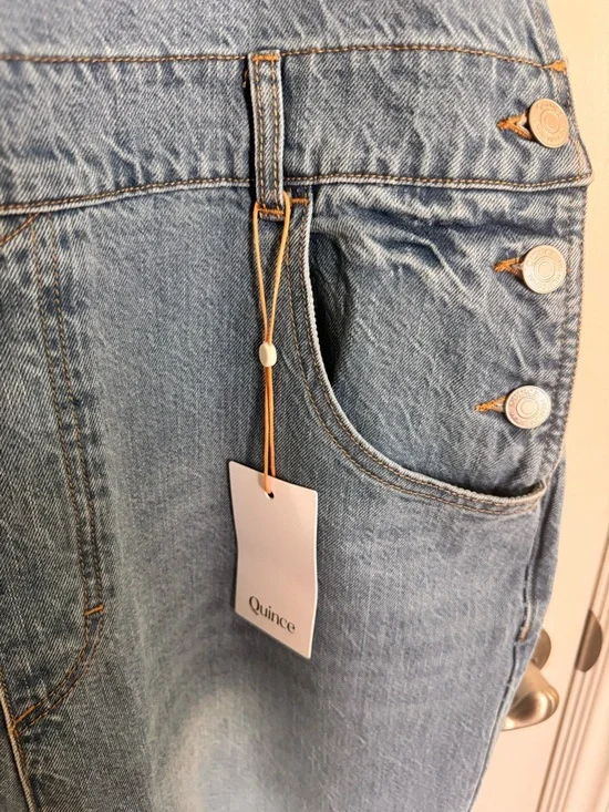 Quince Light Blue Denim Overalls size XL NWT 100% organic cotton - Picture 3 of 5